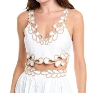 NWT Cinq a Sept Bonnie white crop top - Small